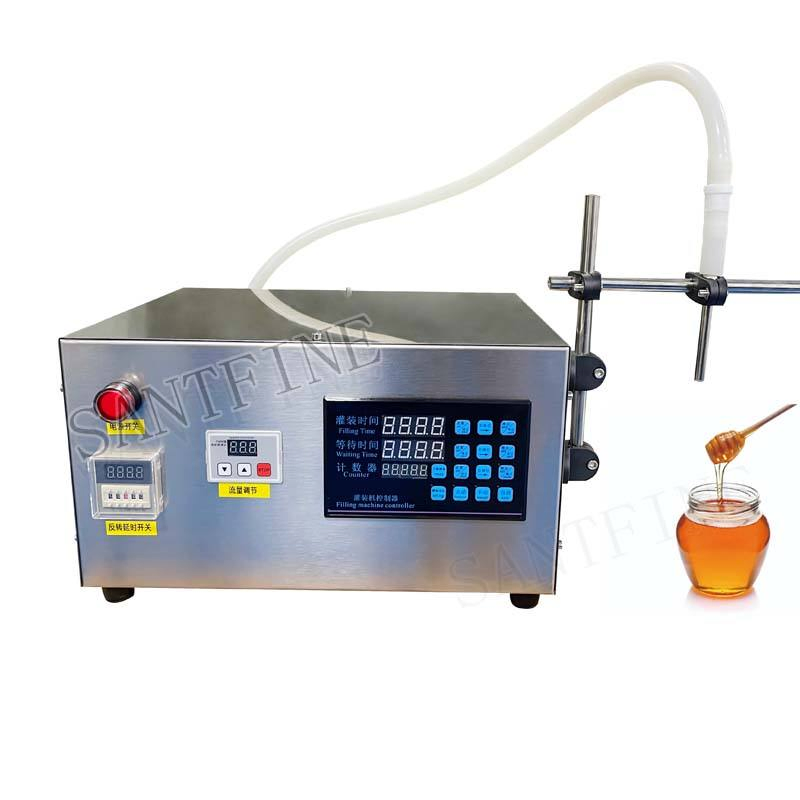 Santfine 10L Gear Pump Desktop Small Honey Jar Filling Machine for Bottles Single Head Thick Liquid Dispenser Equipment
