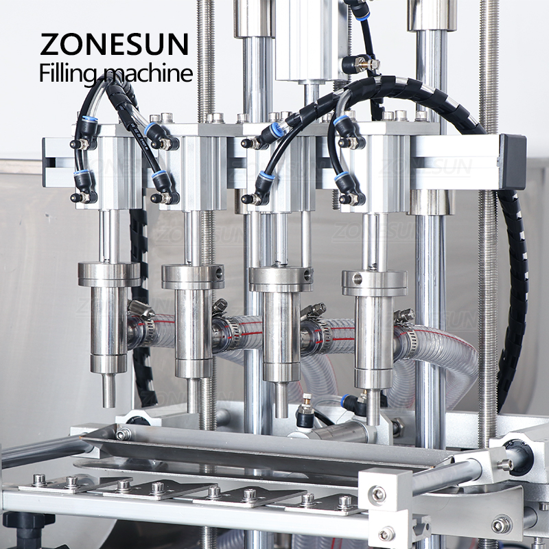 Zonesun Automatic High Viscosity Peanut Butter Lotion Cream Jam Bottle Piston Pump Honey Thick Liquid Paste Filling Machine