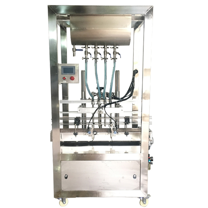 Hand Sanitizer Gel Plunger Type Filler Alcohol Disinfectant Liquid 6 Bottles Piston Filling Machine