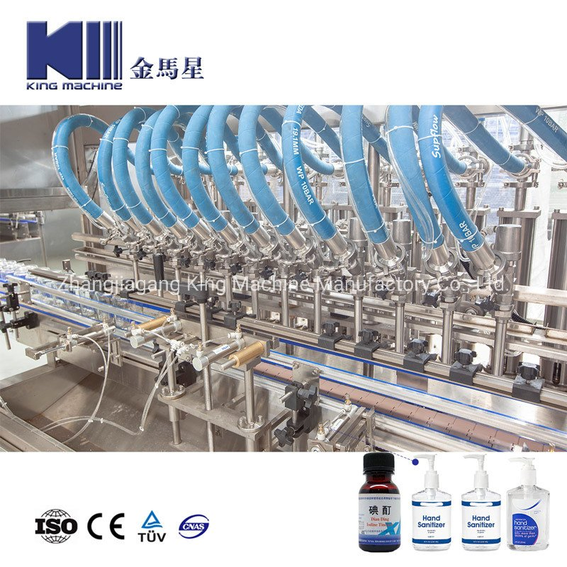 Automatic Antibacterial Disposable 84 Disinfectant Fill Liquid Gel Alcohol Fluid Hand Wash Sanitizer Mixing and Bottle Filling Capping Labeling Packing Machine