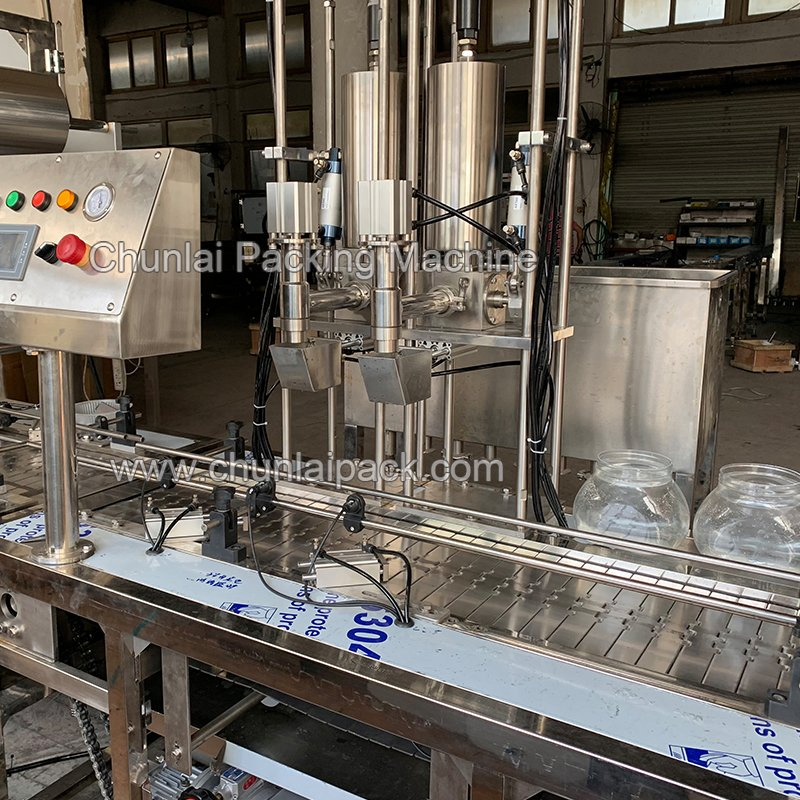 Hand Sanitizer Gel Plunger Type Filler Alcohol Disinfectant Liquid 6 Bottles Piston Filling Machine