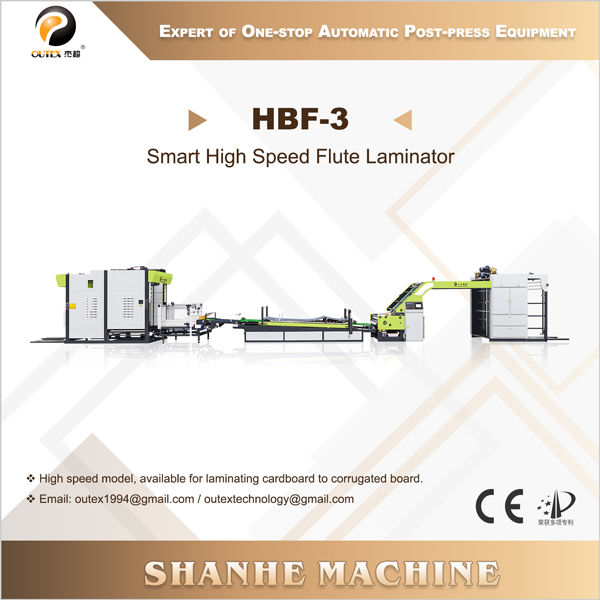 CE Certification HBF-3/1450/1700/2200 Smart High Speed Flute Laminator with Flip Flop Stacker Manufacturers, Company