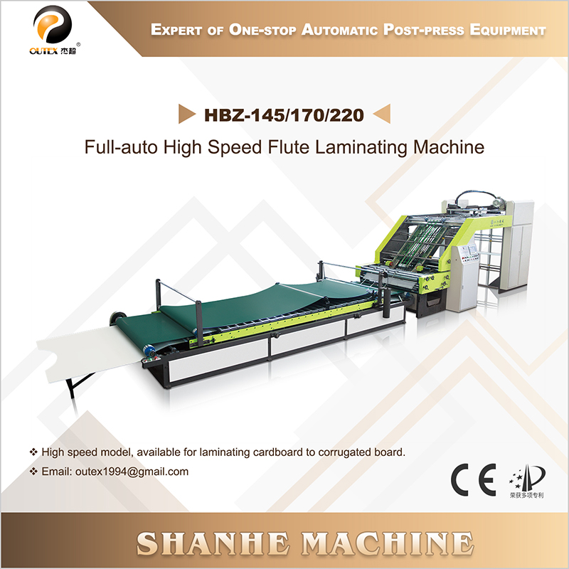 China HBZ-145/170/220 Full-auto High Speed Flute Laminating Machine Manufacturer, Factories