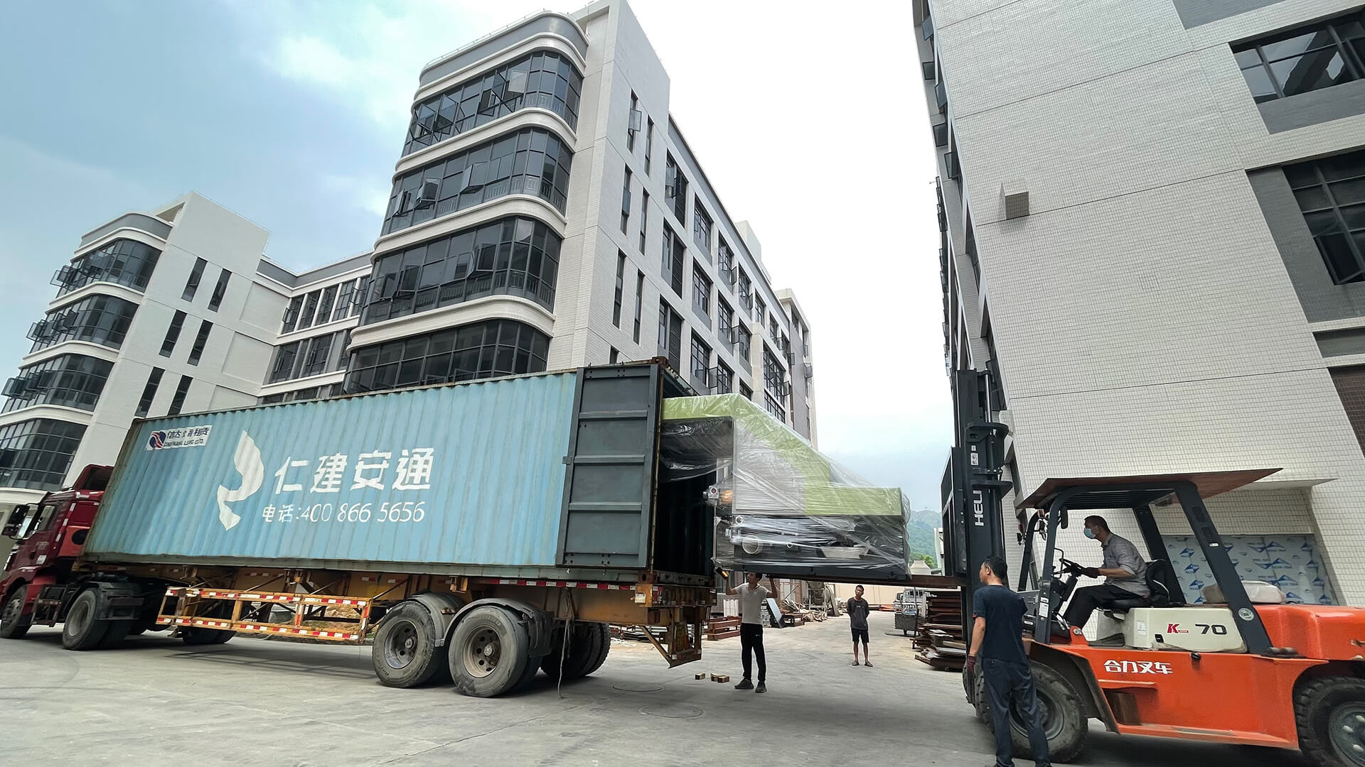 Container transport of SHANHE laminating machine