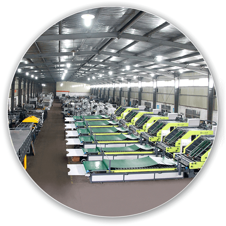 Flute laminating machine assembly line at SHANHE
