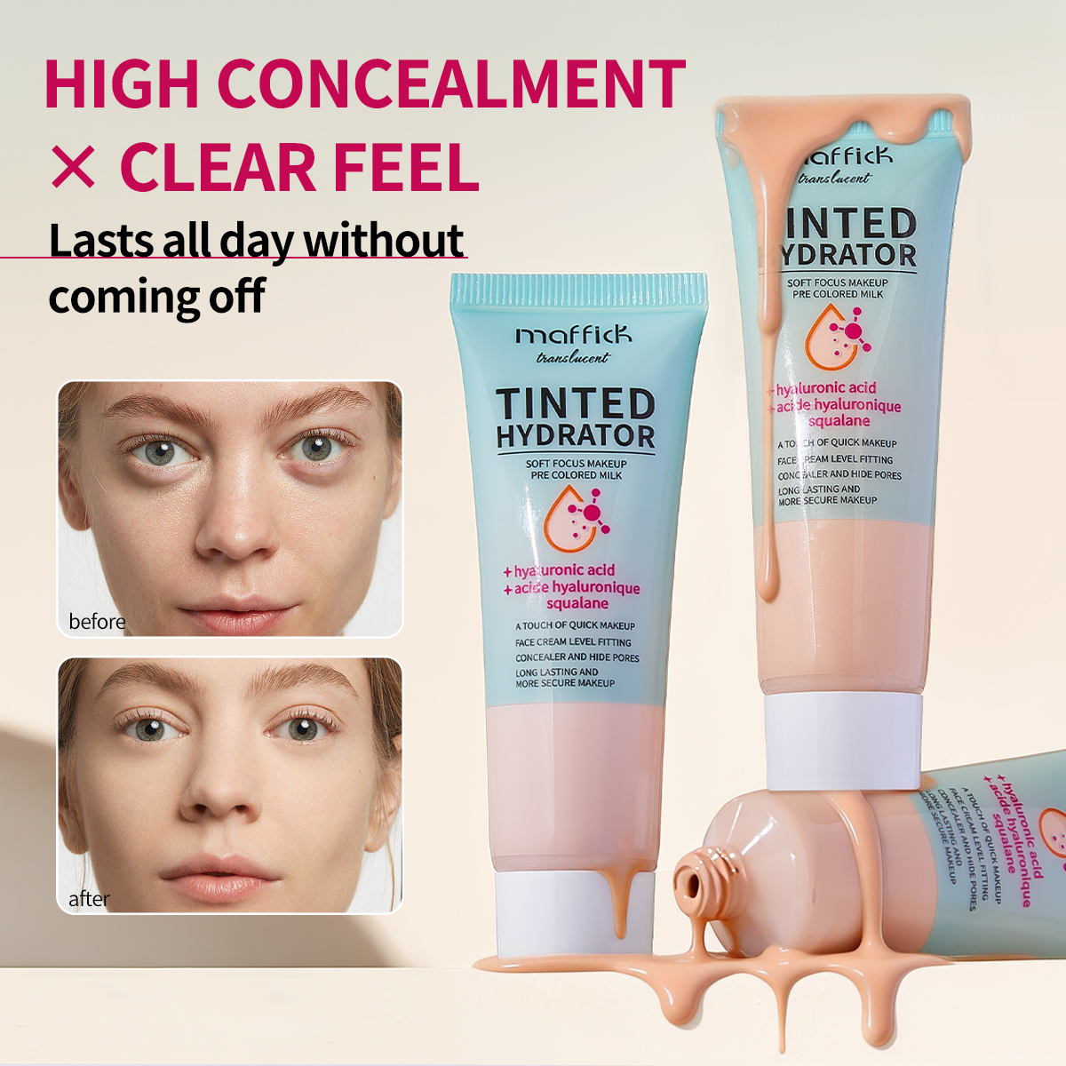 Maffick Private Label Vegan Concealer Cream Face Primer Transparent Moisturizing Makeup Base Custom Logo Pore Invisible