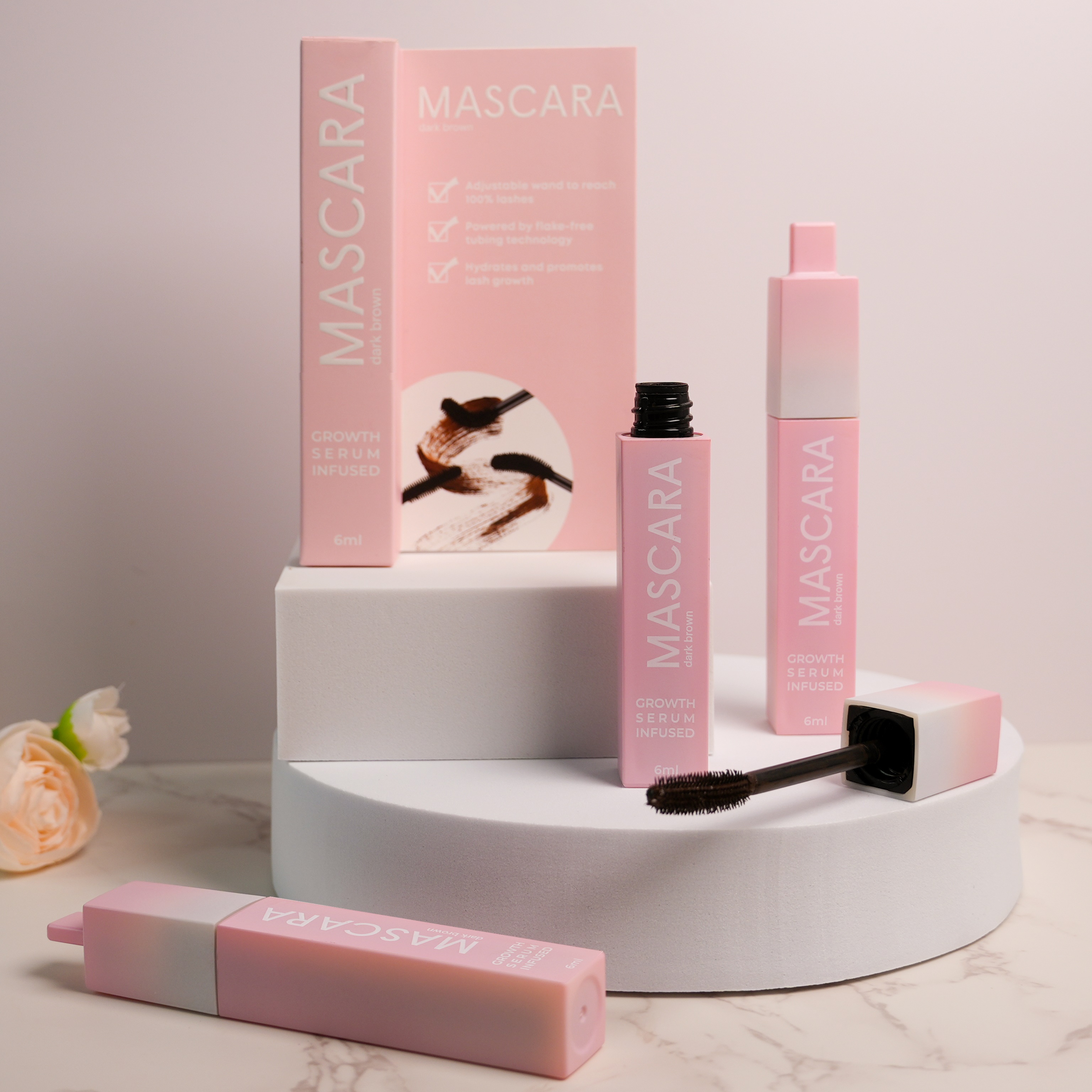 Eyelash Curling Lengthening Maskara Waterproof Eye Lash Sky High Lift Mascara 4D Silk Fiber Adjustable Growth Serum Mascara