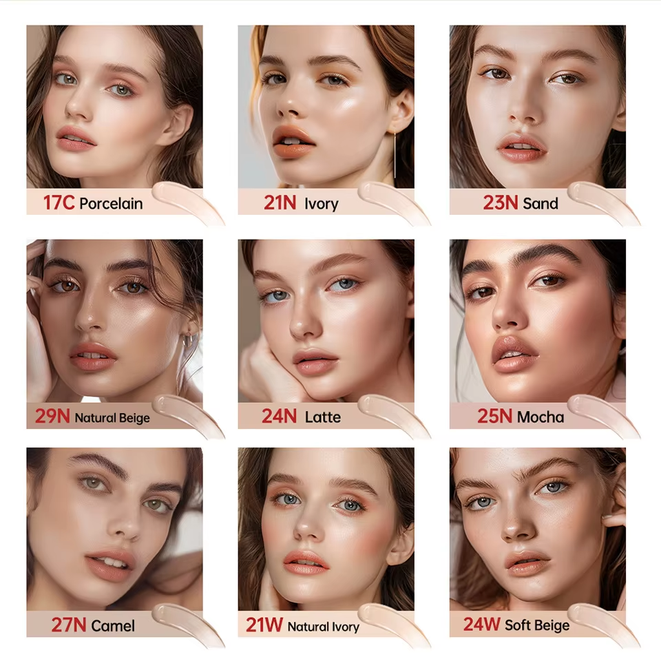 Custom Private Label Hydrating Glow Cushion Foundation, Waterproof Concealer BB Cushion Custom Logo Packaging Cosmetic