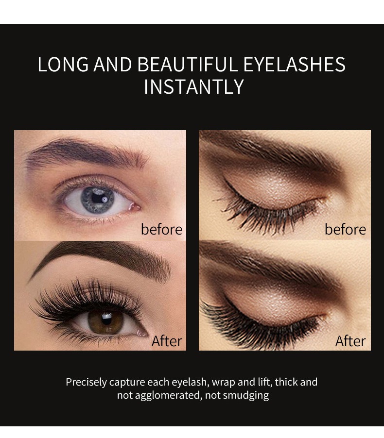Diamond Mascara - Waterproof, Lengthening, Thickening, Non-Distorting, Curling and Lengthening Lashes, Stunning Effect