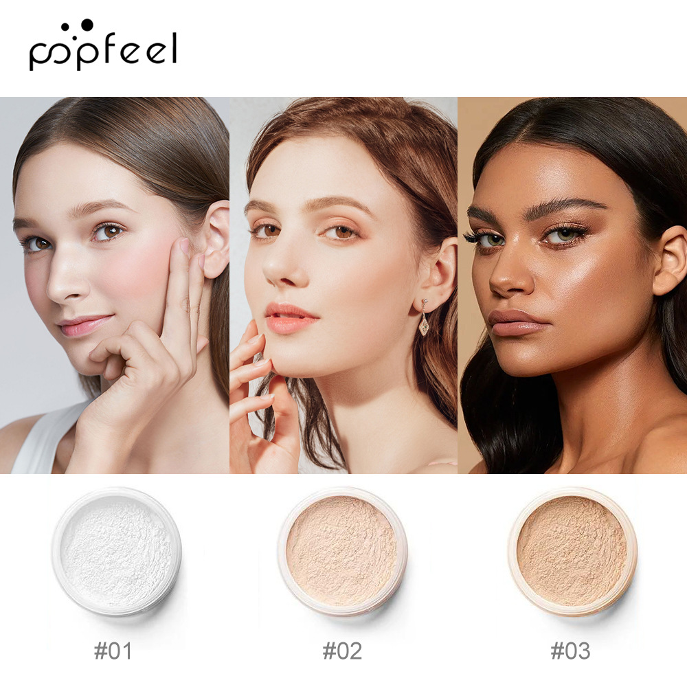 POPFEEL Lightweight Loose Setting Powder Oil Control Waterproof Long-Lasting Moisturizing Conceals Blemishes Doesn't Cake All