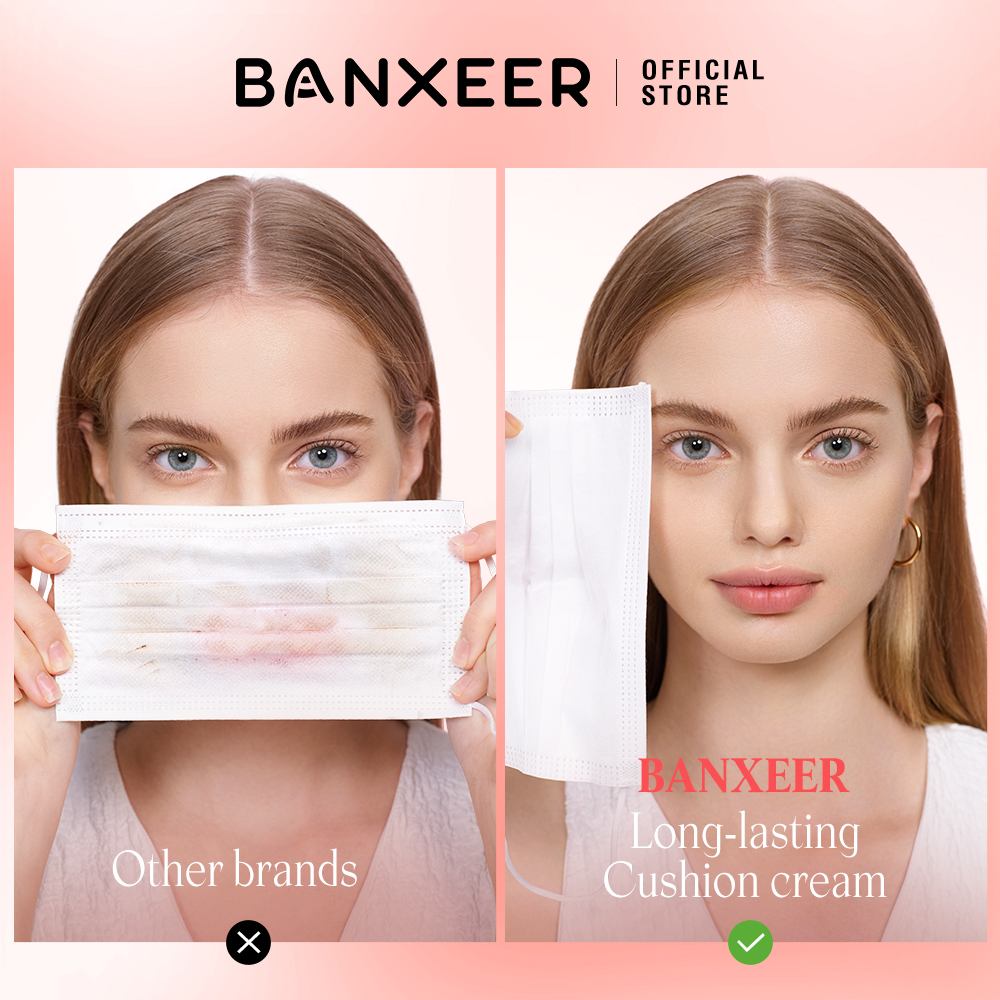 BANXEER Cushion Foundation Waterproof Long-Lasting Full Coverage Natural Matte Makeup Cosmetics Cushion Foundation