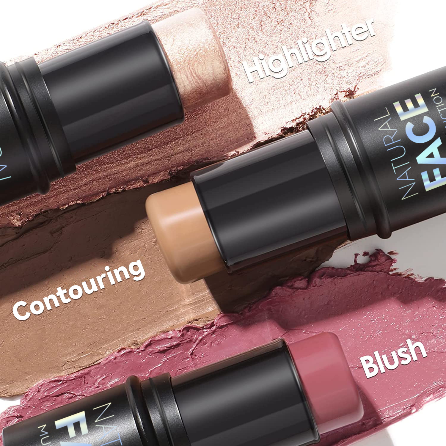 Highligting Contouring Stick Waterproof Long-lasting Lip Makeup-Non-Greasy Bronzer with Mineral Ingredients Multi-Function