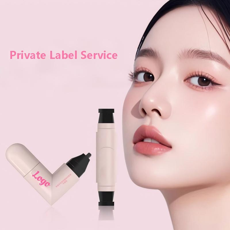 Private Label Rotating Eyeliner Stamp Double Ended Dry Waterproof 2 In 1 Eye Liner Pen Liquid Dual Eyelash Eyeliner Stamp Pen