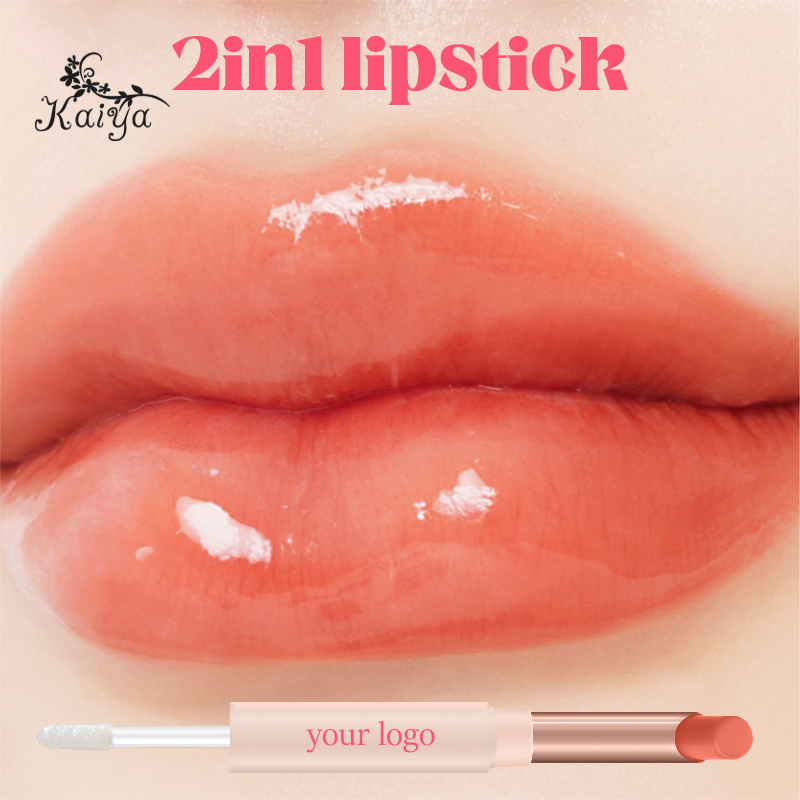OEM Makeup Custom Logo Beauty Hydrating Dual-Ended Velvet Sealer Waterproof Long Lasting Lip Duo Matte Lipstick with Top Coat