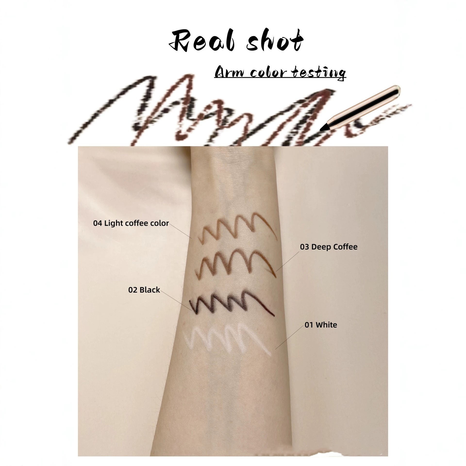 Eyeliner Gel Pen Gold Eyeliner Aegyo-sal 2-in-1 Multi-functional 4 Colors Available Eyeliner Pen
