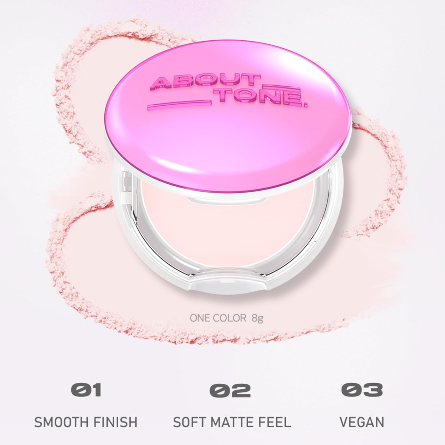 TONE Brighten Glow Powder Pact Shining Tone-Up Pressed Powder Compact Blur Finish Face Makeup Setting Finishing Transparent