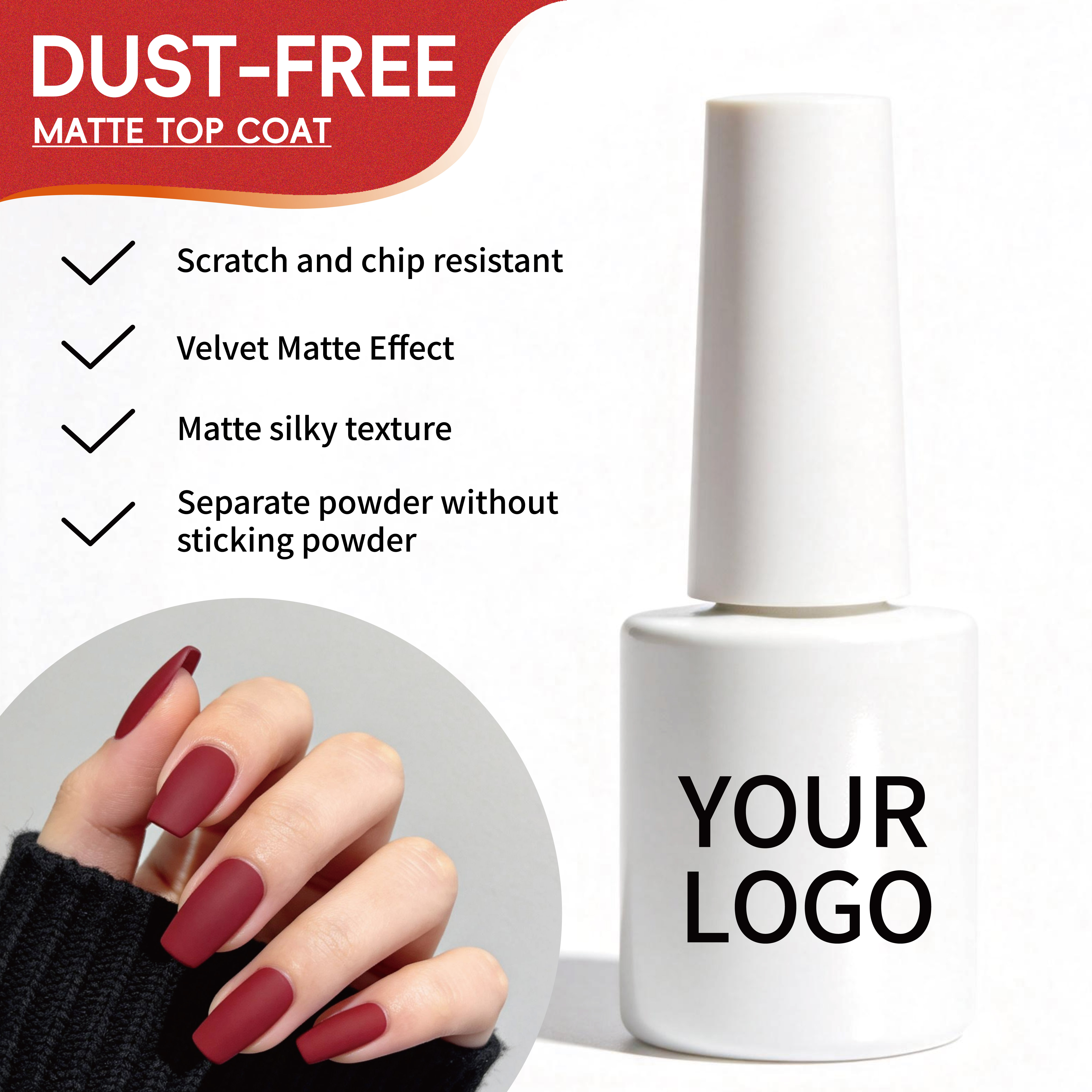 Aosmei HEMA Free TPO Free No Wipe Topcoat Primer Dustless Matte Velvet Matte Topcoat