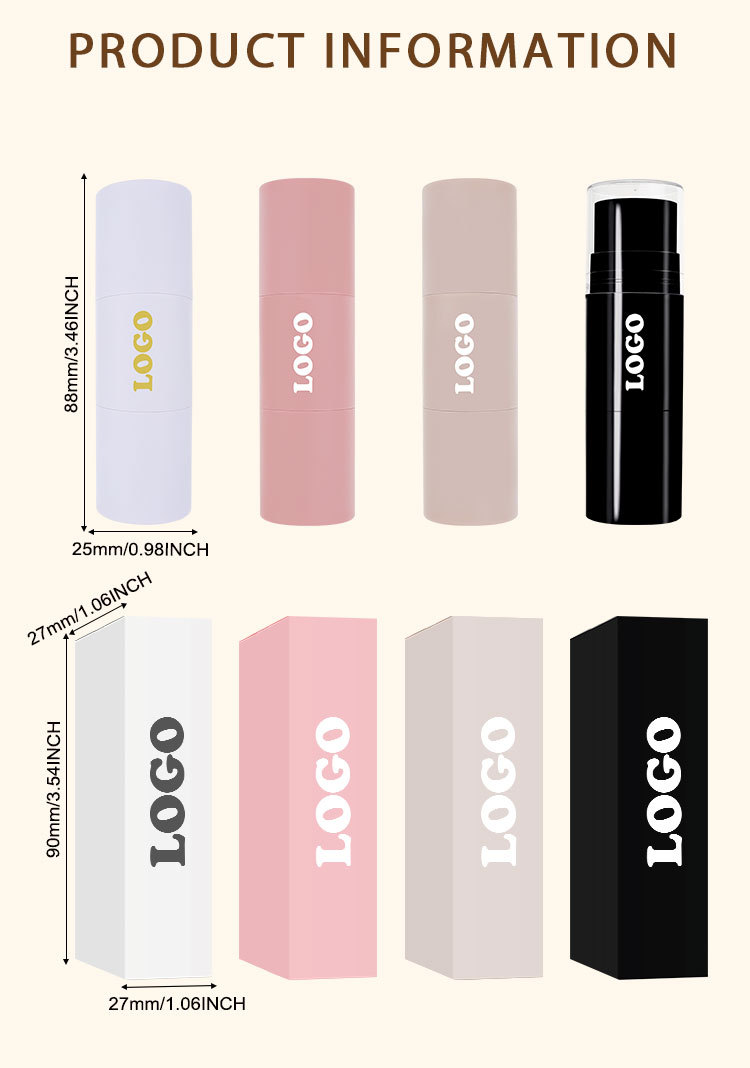 Private Label Double-headed Highlighter Makeup Pink Bronzer Highlighter Vegan Brightening Concealer High Pigment Contour Stick