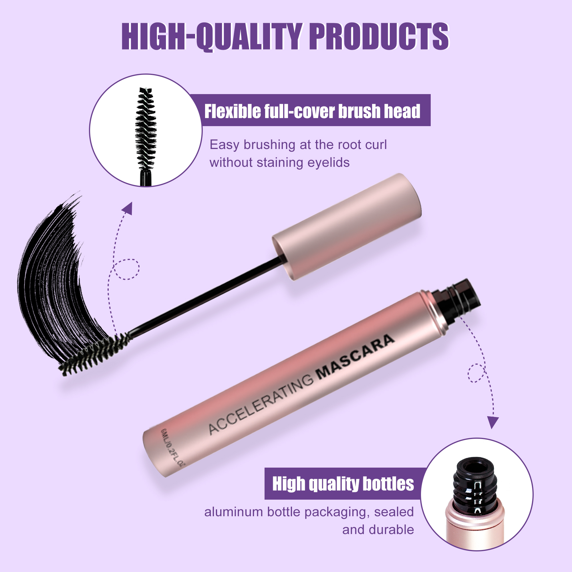 No Logo Unique Eyelash Extension Safe Waterproof Organic High Volume Vegan Eye Lash Lift 3D Fiber Tubing Mascara Private Label