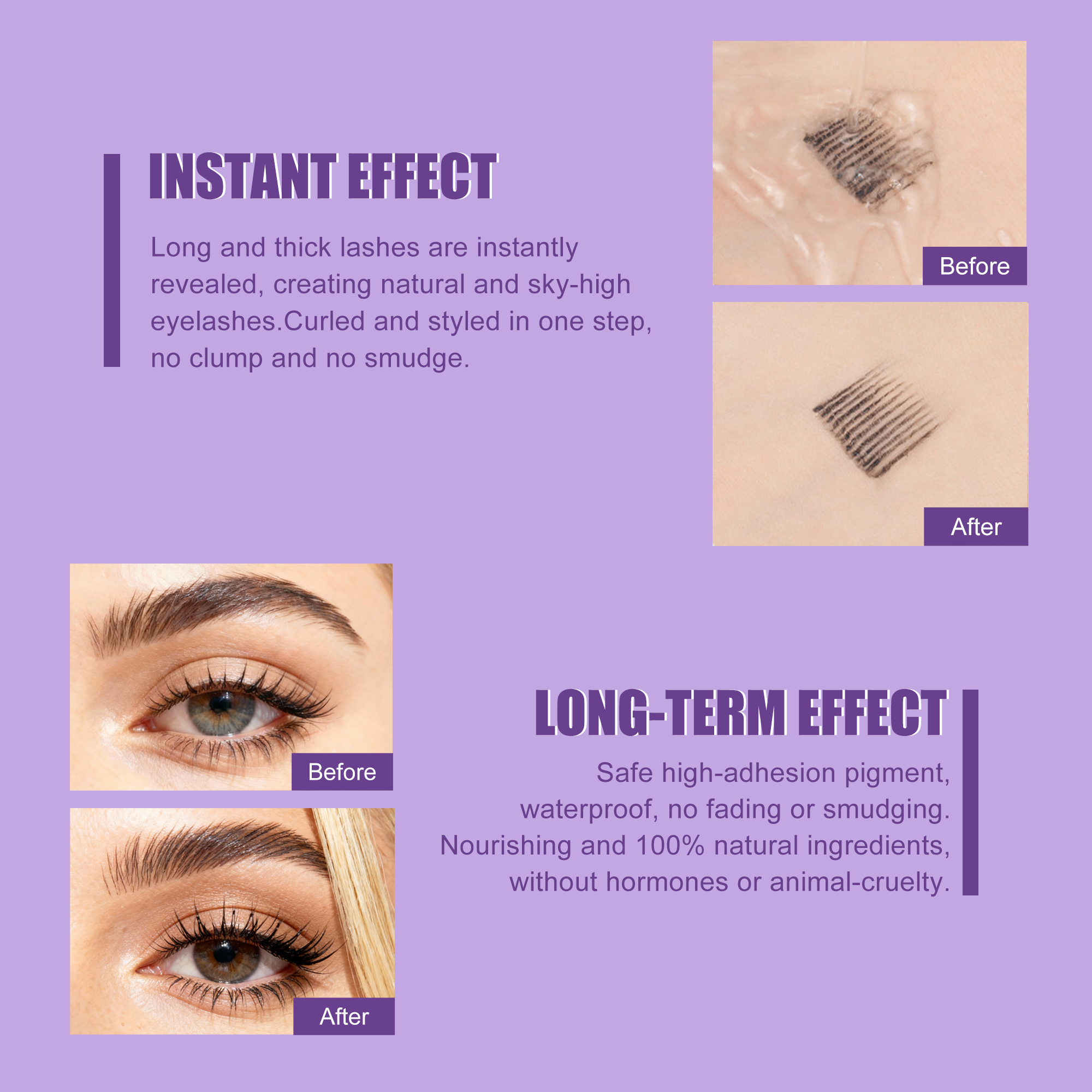 No Logo Unique Eyelash Extension Safe Waterproof Organic High Volume Vegan Eye Lash Lift 3D Fiber Tubing Mascara Private Label
