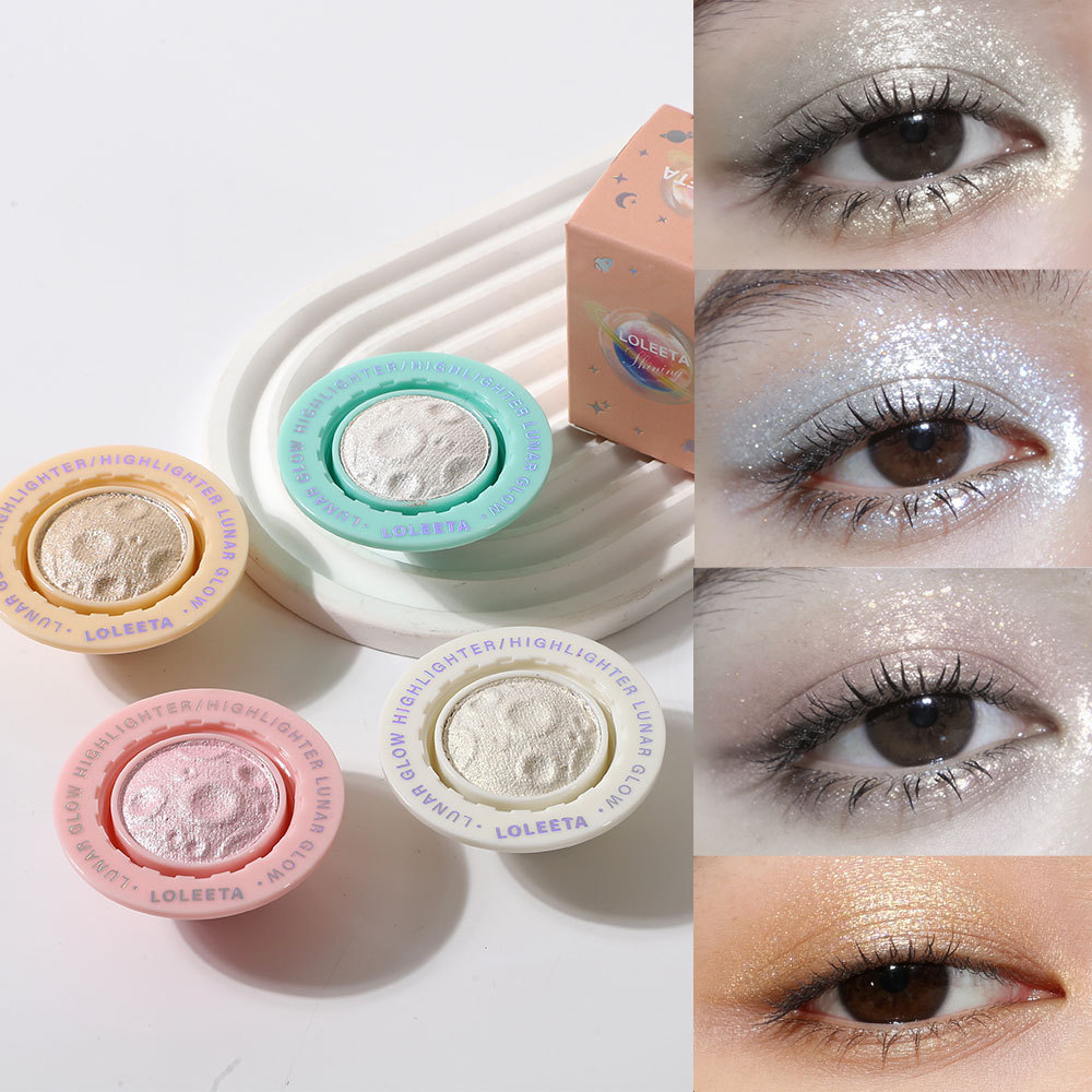 Little Luminous Planet Highlighter Powder Face Brightening 3D Contouring Flashing Fine Shimmer China Made Model 6030
