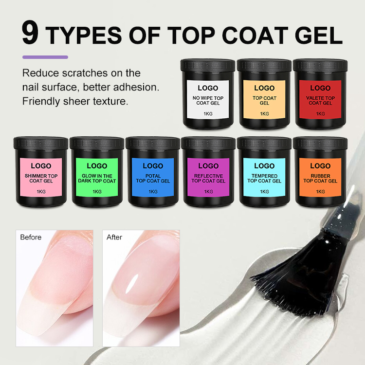 Caixuan 9 Types of Top Coat Bulk Capacity No Wipe Top Coat Tempered Top Coat