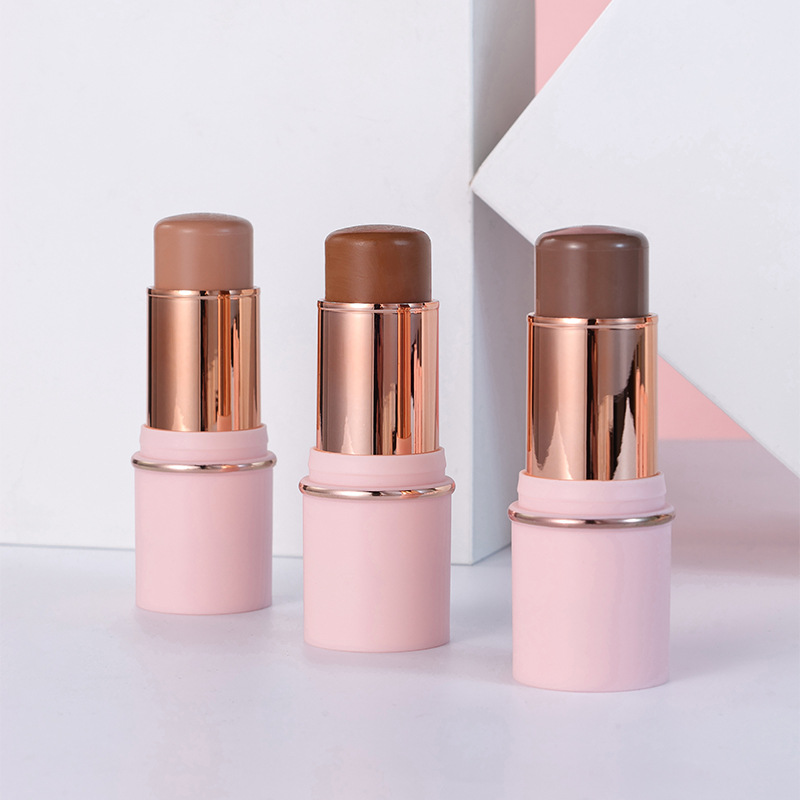 Cross-Border Natural Three-Dimensional Waterproof Sweat-Proof Multi-Functional Contour Stick Highlighter Shadow Stick Pink