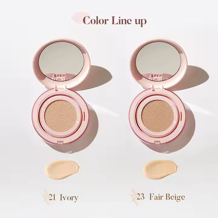 TROISTOUCH Make Mood Silky Cushion 23 Fair Beige Korean Glow Cushion Foundation with Hydrating Beauty Makeup