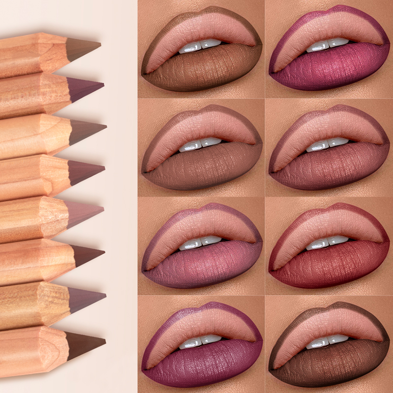 Wholesale Lip Contour Waterproof Matte Lip Liner Smooth High Pigmented Creamy Lipliner Pen OEM Makeup Private Label Free Sample