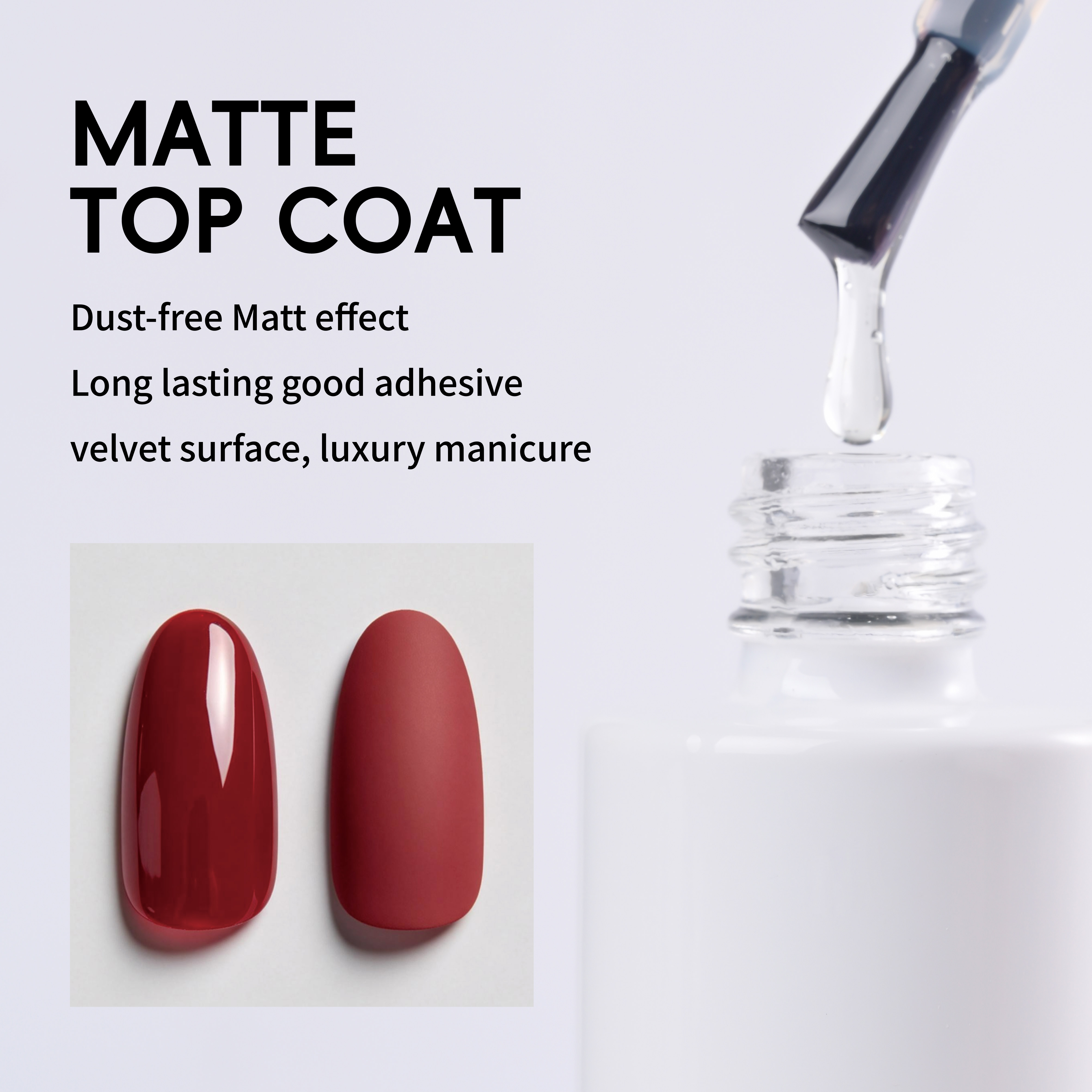 Aosmei HEMA Free TPO Free No Wipe Topcoat Primer Dustless Matte Velvet Matte Topcoat