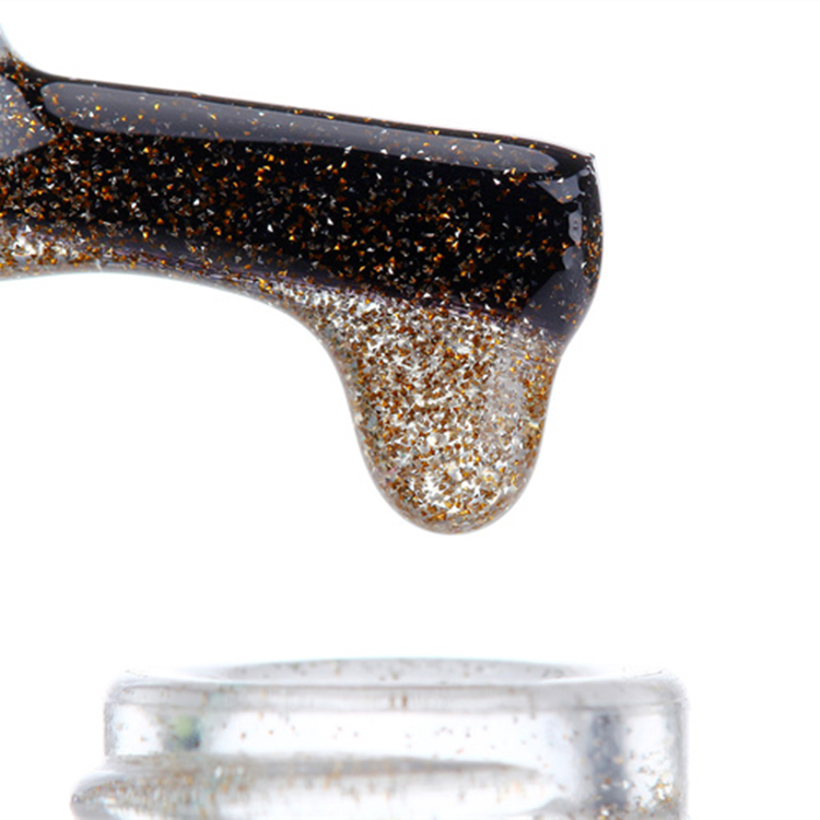 Private Label No Wipe Top Coat Glitter Silver Crystal Diamond Top Coat Glossy Gel Polish