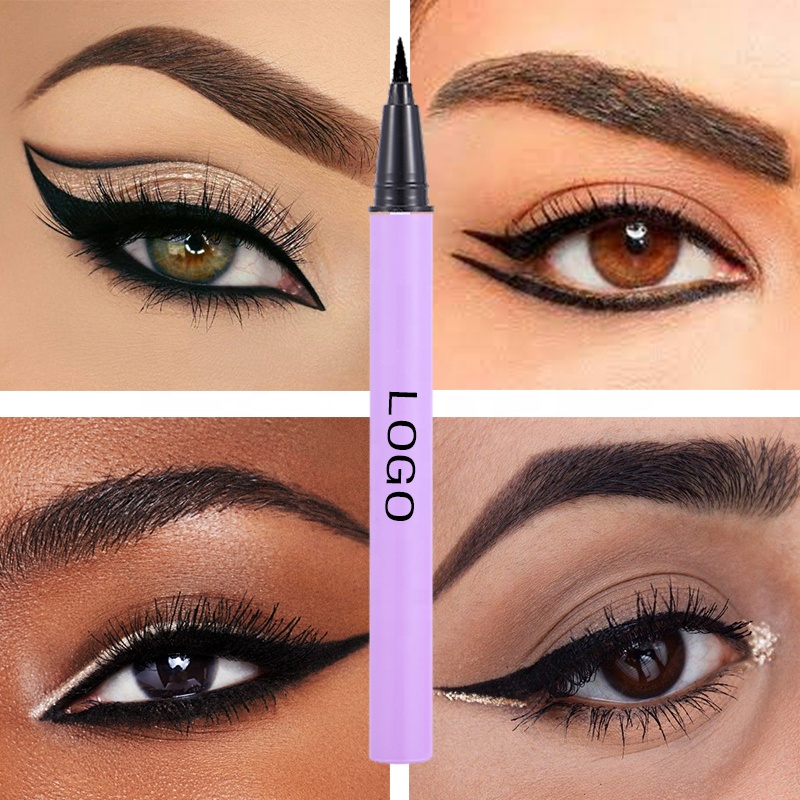 PM-20r Custom Loqo Dark Black Long Wear Waterproof Sweat-proof Vegan Matte Liquid Eyeliner Pen Eye Liner Pencil