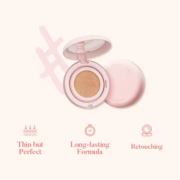 TROISTOUCH Make Mood Silky Cushion 23 Fair Beige Korean Glow Cushion Foundation with Hydrating Beauty Makeup