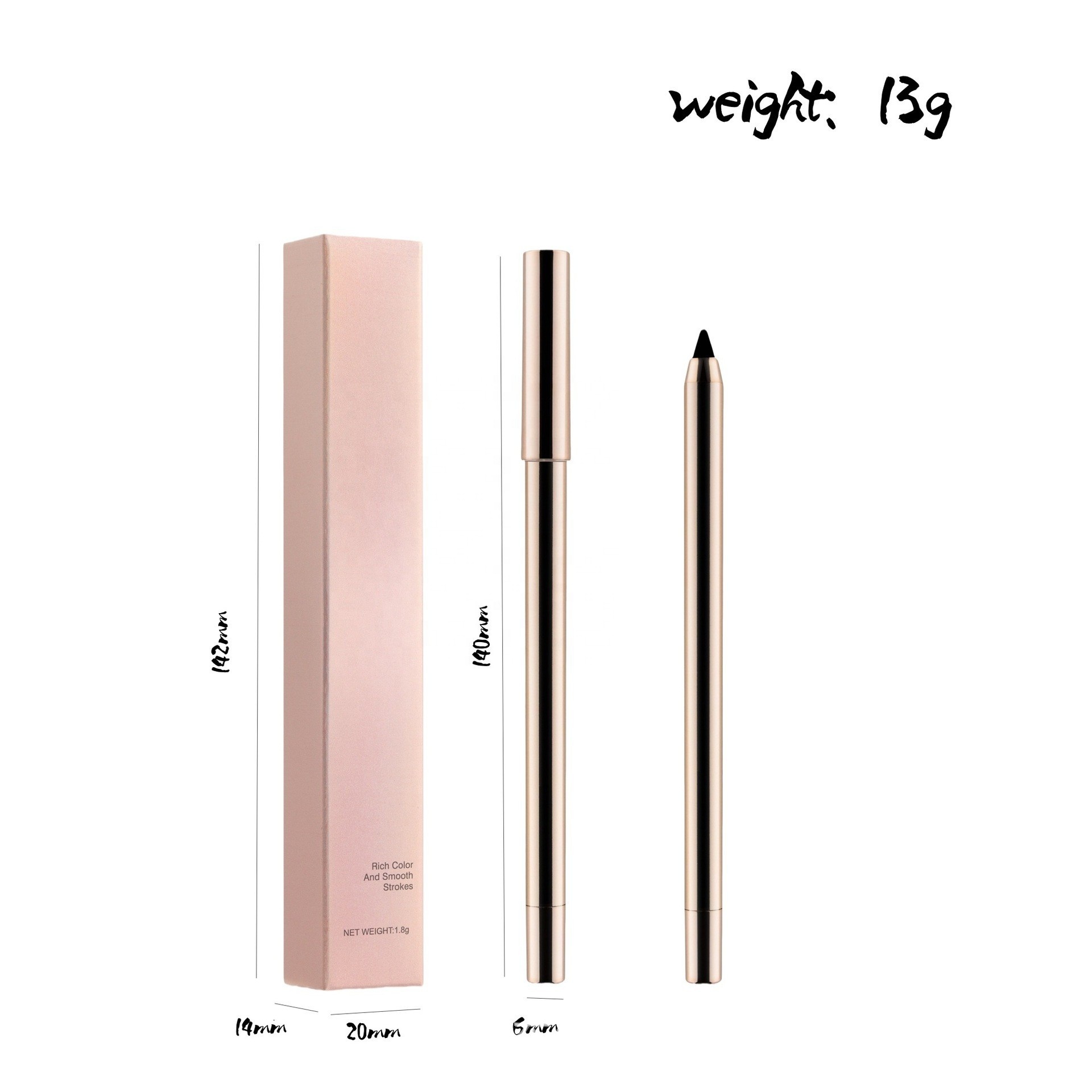 Eyeliner Gel Pen Gold Eyeliner Aegyo-sal 2-in-1 Multi-functional 4 Colors Available Eyeliner Pen