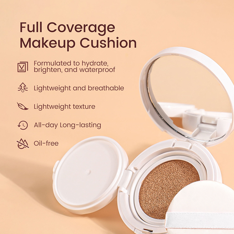 OEM ODM Oil Control Natural Vegan Whitening Matte Long Lasting 30ml Liquid Cosmetics Cushion Foundation Black Girls Customize