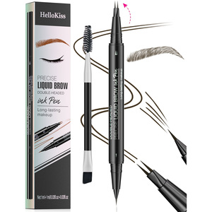 New Double-Headed Liquid Eyeliner Natural Wild Eyeliner 2 Fork Tip Long Lasting Waterproof with Brush
