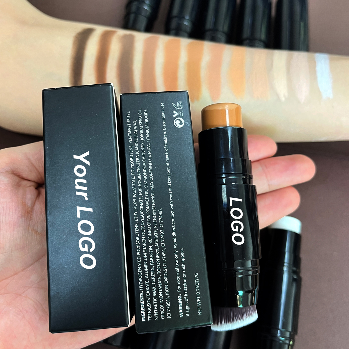 Private Label Makeup Highlight Blush Contour Stick Long Lasting Custom logo Vegan Cream Bronzer Concealer Contour Stick