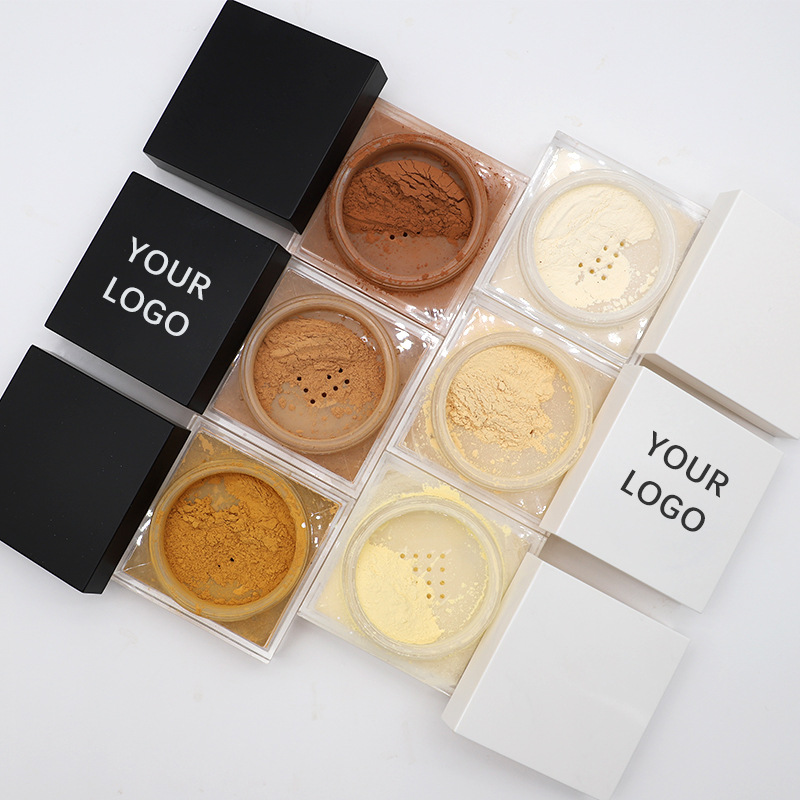 Talc Free Private Label Translucent Highlighter Makeup Vegan Water Proof Purple Pink Luxury Banana Loose Setting Powder