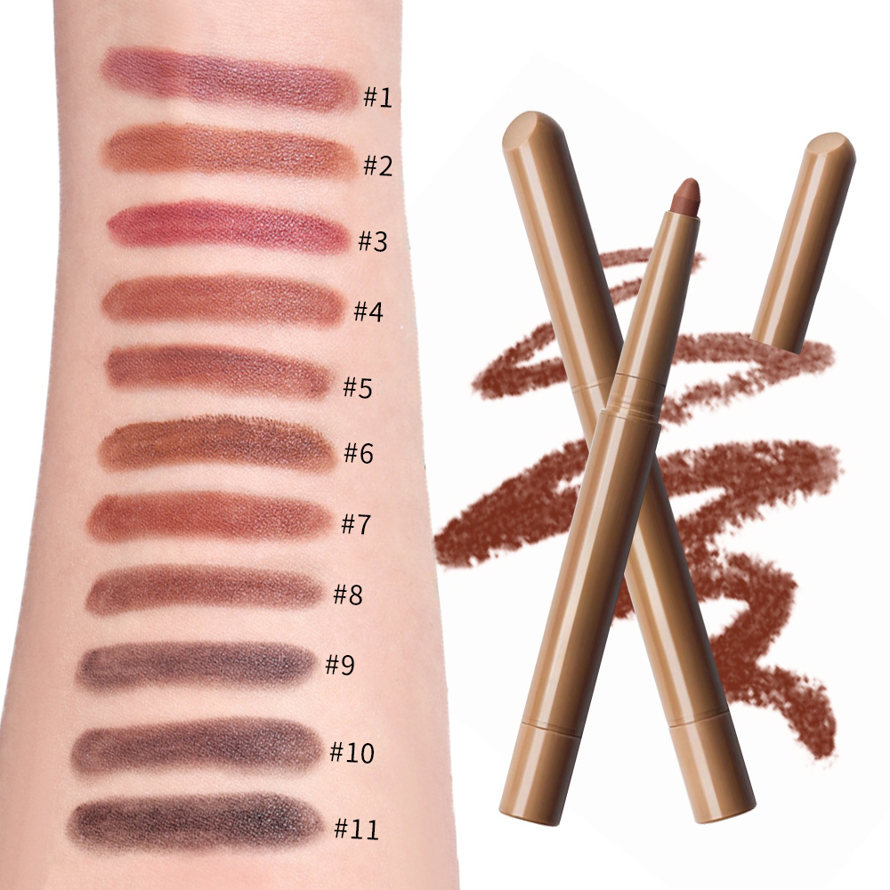 Custom Logo Creamy Peptide Lip Liner Double Ended Waterproof Matte Velvet Vegan Dark Brown Plumper Long Lasting Lip-liner