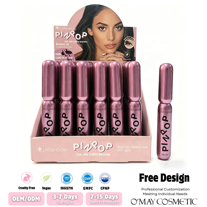 LADYHOOD Private Label Goods in Stock Waterproof Long-wear Mineral for Styling Hold Brows Laminated Liquid Enhanced Eyes Mascara