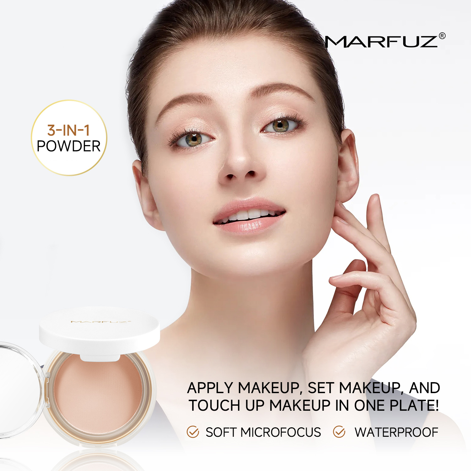 OEM MARFUZ Wholesale Soft Lock Oil Control Makeup Waterproof Velvet Concealer Setting Powder