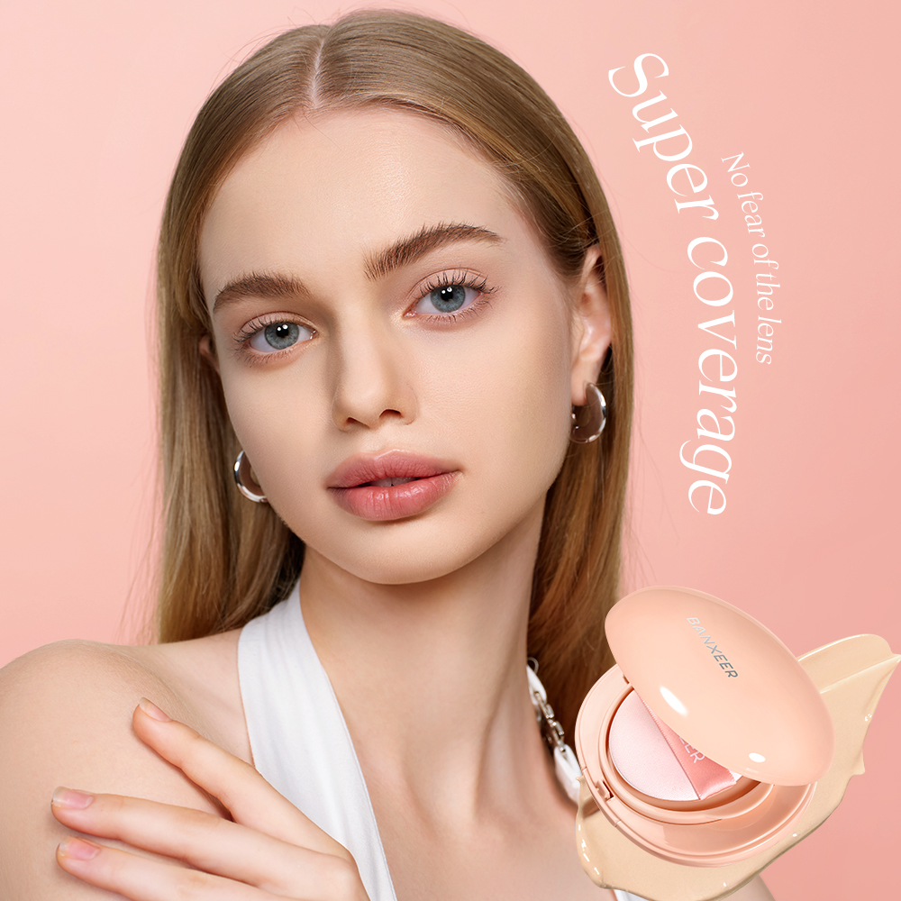 BANXEER Cushion Foundation Waterproof Long-Lasting Full Coverage Natural Matte Makeup Cosmetics Cushion Foundation