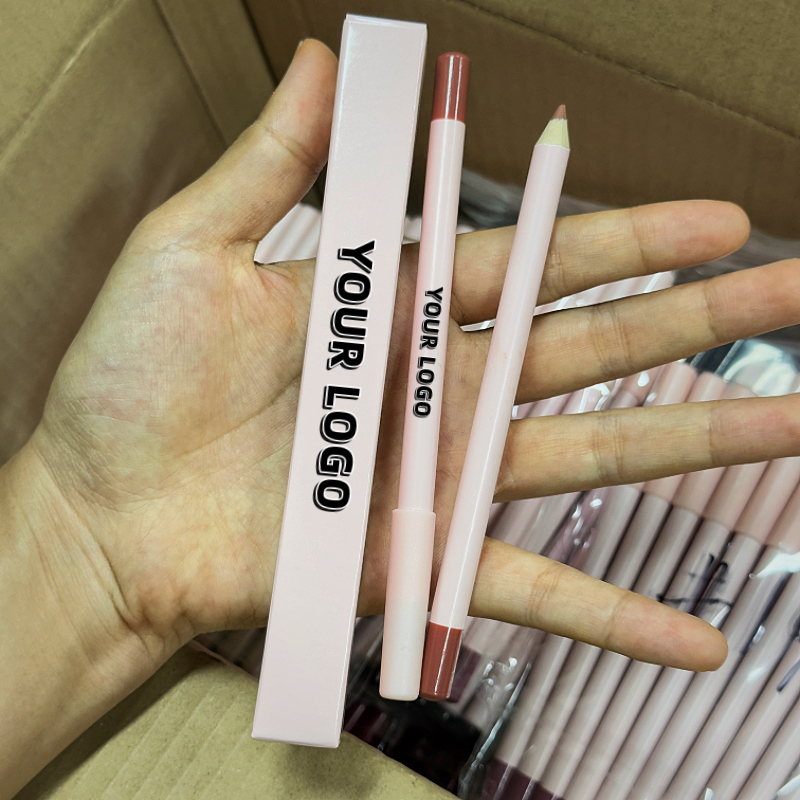 Wholesale Matte Lip Liner Private Label Waterproof Wood Pencil Nude Brown Long Lasting Pink Creamy Lip Liner
