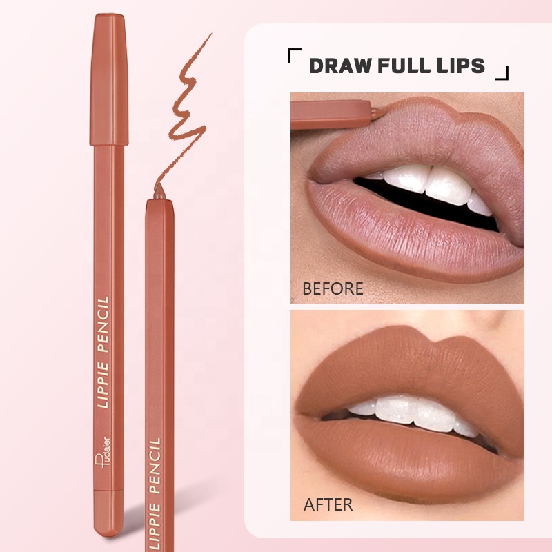 Pudaier High Pigmented Creamy Matte Lipliner Long Wearing Lip Pencil 12 Colors Waterproof Lip OEM Makeup