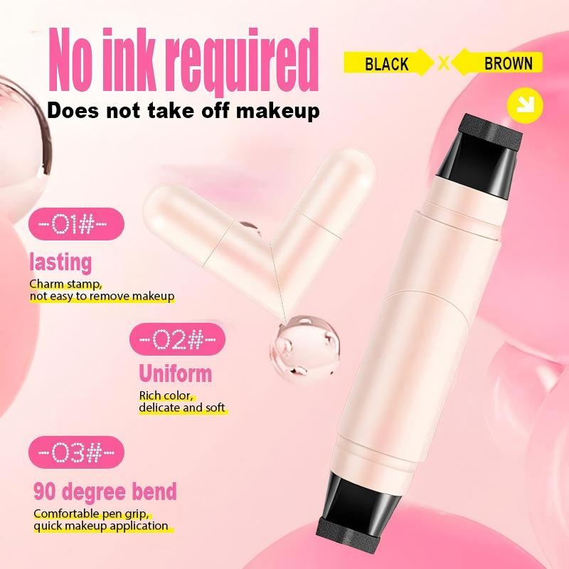 Private Label Rotating Eyeliner Stamp Double Ended Dry Waterproof 2 In 1 Eye Liner Pen Liquid Dual Eyelash Eyeliner Stamp Pen
