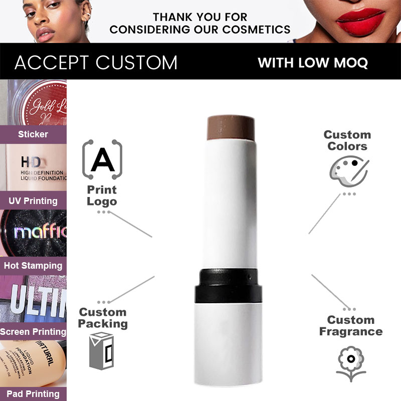 Private Label Waterproof Smoothing Matte Contour Stick With Brush New Long Lasting Foundation Stick