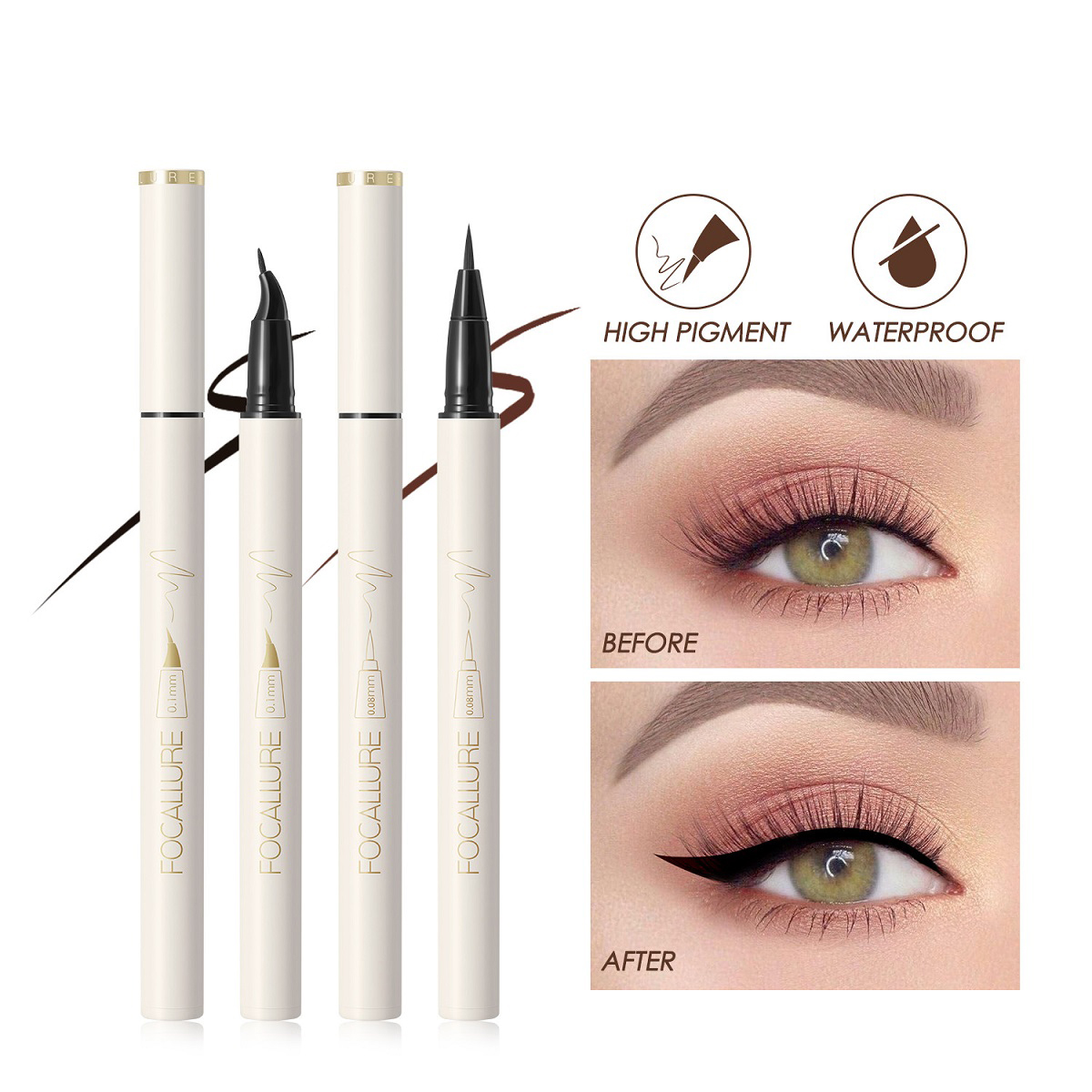 Duoduo DFA91 Fashion Private Label Eye Make up Black Long Lasting Waterproof Liquid Eyeliner