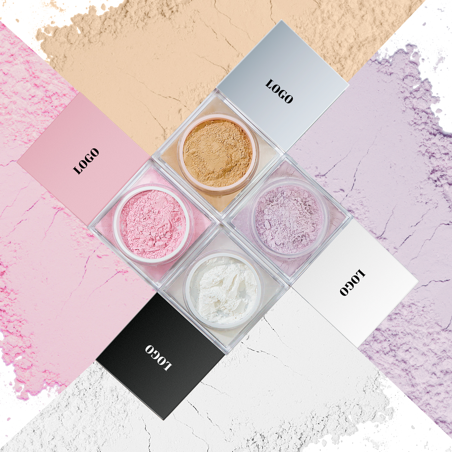 Custom 15g Pink Mineral Loose Face Highlighter Setting Powder Oil-Control Translucent SPF Light Weight Makeup With Matte Finish