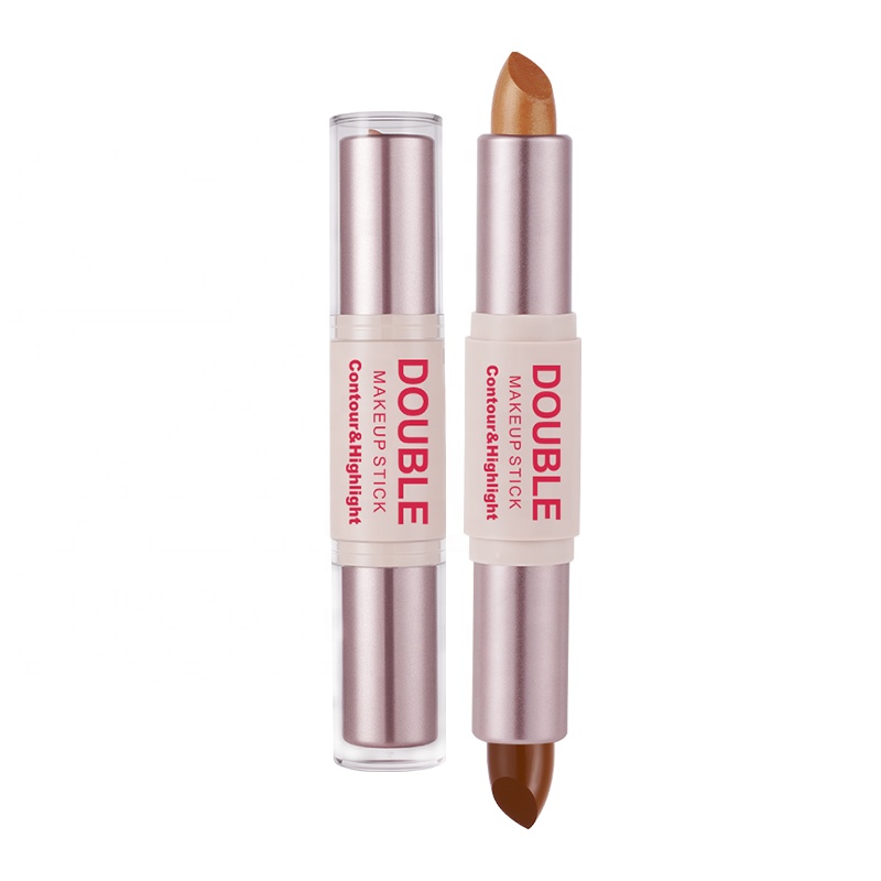 Vegan Long-lasting Waterproof Double Head Design Contour Stick Bronzer/Highlighter Sweat Proof Transfer Resistant Custom Logo