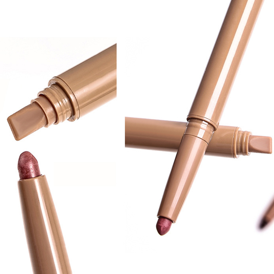 Custom Logo Creamy Peptide Lip Liner Double Ended Waterproof Matte Velvet Vegan Dark Brown Plumper Long Lasting Lip-liner